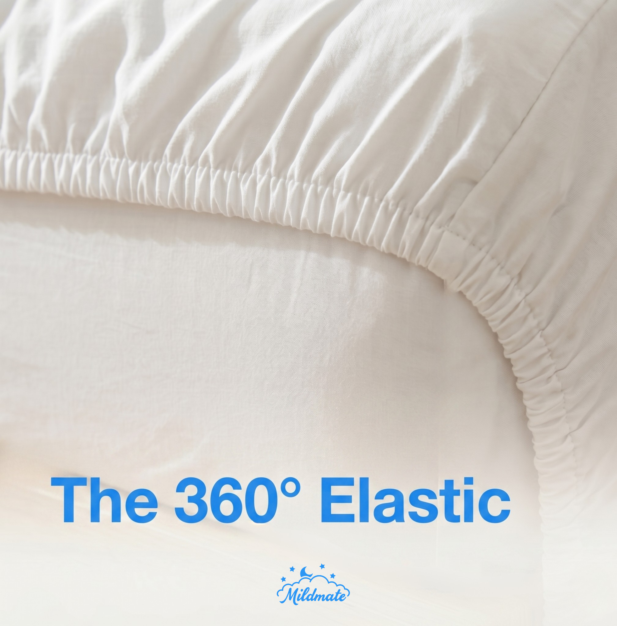 360-degree elastic seam around fitted sheet